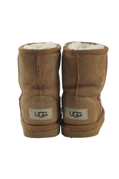 Ugg Girls Classic Sherpa Interior Slip On Boots Brown Size 8