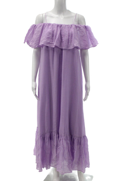 Stockholm Atelier & Other Stories Women Maxi Dress Purple Off Shoulder Size 2