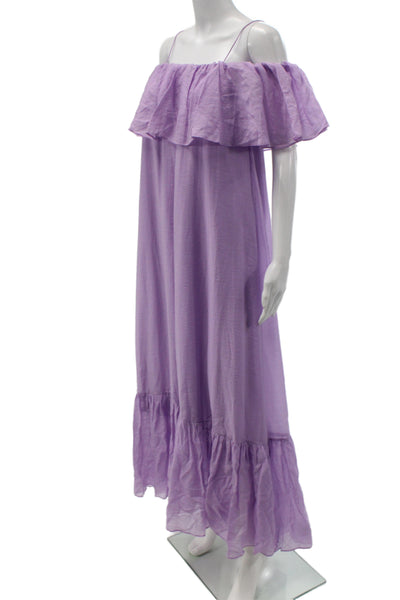 Stockholm Atelier & Other Stories Women Maxi Dress Purple Off Shoulder Size 2