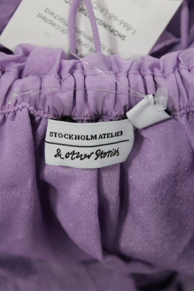 Stockholm Atelier & Other Stories Women Maxi Dress Purple Off Shoulder Size 2