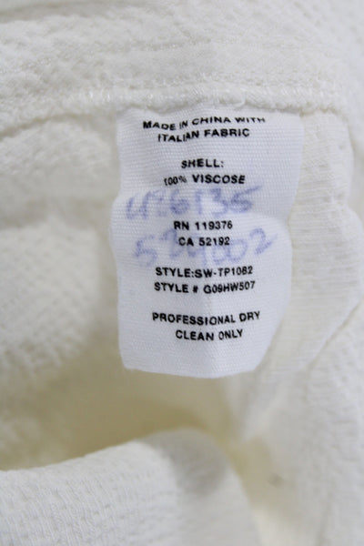 Helmut Lang Women White Collared Long Sleeve Viscose Basic Blouse Size S