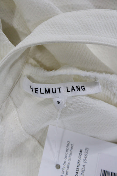 Helmut Lang Women White Collared Long Sleeve Viscose Basic Blouse Size S