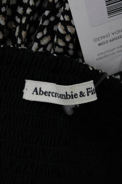 Abercrombie & Fitch Womens Fit & Flare Black Animal Print Dress Size S
