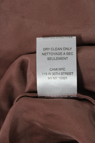 Cami NYC Women Silk Lace V-Neck Spaghetti Strap Camisole Brown Size S