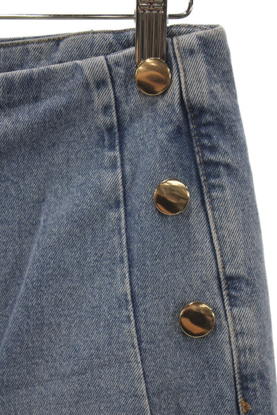 Zara Womens Wide-Leg Jeans Blue 100% Cotton Mid Rise Inseam 25 Size 4