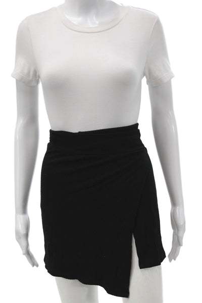 LNA Women Black Mini Skirt Tie Waist Viscose Blend Casual Size S