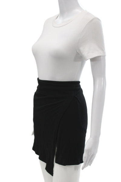 LNA Women Black Mini Skirt Tie Waist Viscose Blend Casual Size S
