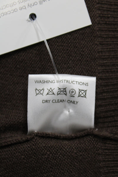 Johnstons Cashmere Women Brown Pullover 100% Cashmere Turtleneck Beaded Size L