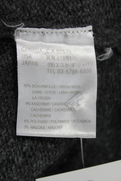 Escada Sport Womens Gray Fair Isle Virgin Wool Cardigan Long Sleeve Size L