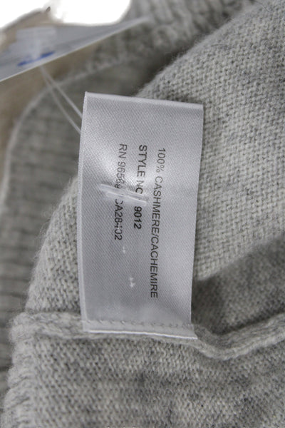 Charlotte Tarantola Women Gray Cashmere Floral Cardigan Long Sleeve Size XL
