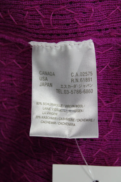 Escada Sport Womens Purple V-Neck Short Sleeve Pullover Sweater Size L