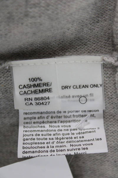Magaschoni Womens Pullover Cashmere Sweater Gray Scoop Neck Long Sleeve Size XL