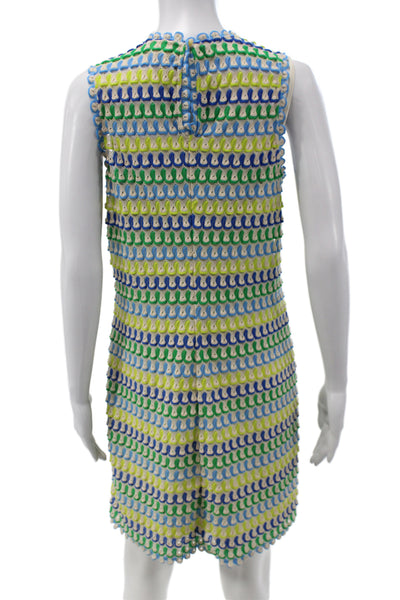 Johnny Was Women Shift Dress Beige Sleeveless Round Neck Short Boho Size S