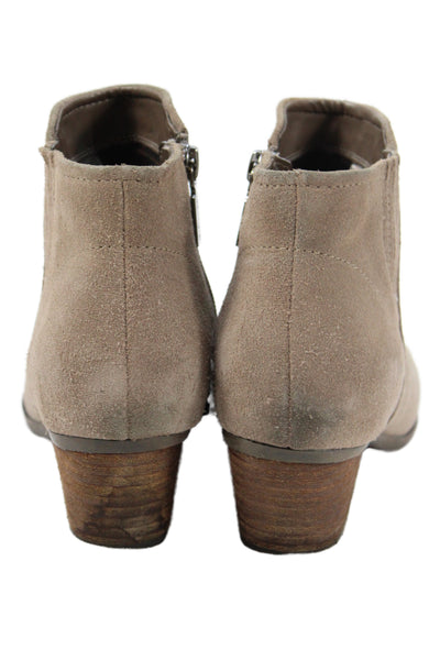 Blondo Womens Side Zip Block Heel Suede Ankle Booties Brown Size 7M