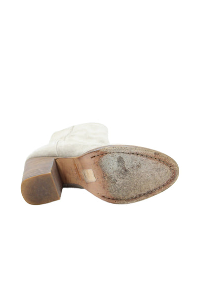 Rag & Bone Womens Back Zip Block Heel Suede Ankle Booties Brown Size 37.5