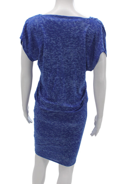 Alice + Olivia Women Blouson Cowl Neck Blue Knee-Length Dress Size XS