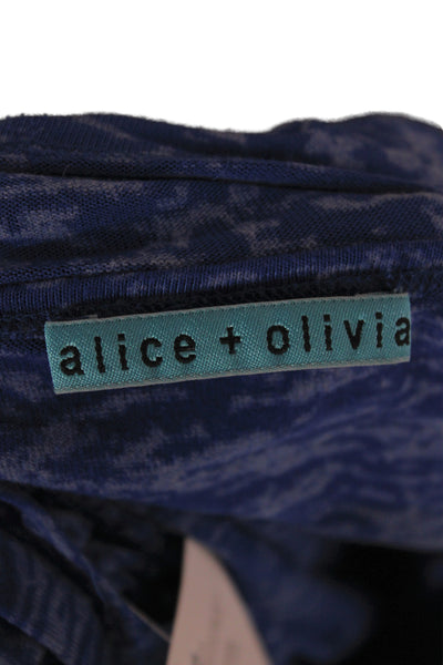 Alice + Olivia Women Blouson Cowl Neck Blue Knee-Length Dress Size XS