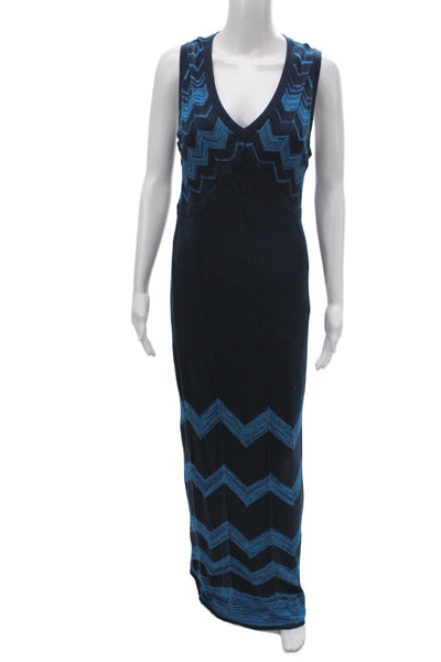 Missoni For Target Women Maxi Dress Black Chevron V-Neck Sleeveless Size M