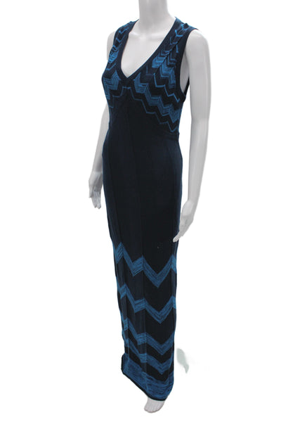 Missoni For Target Women Maxi Dress Black Chevron V-Neck Sleeveless Size M