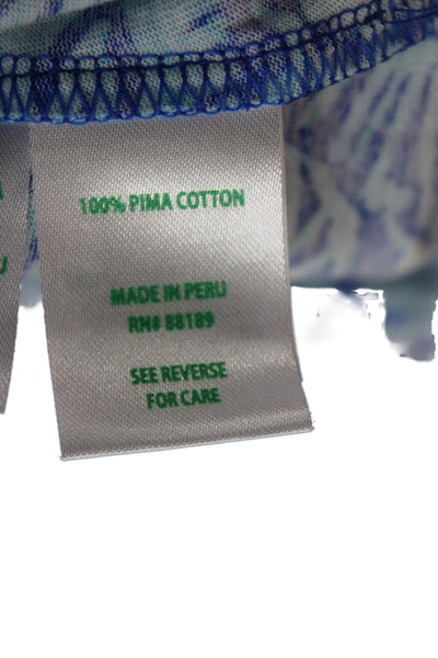 Lilly Pulitzer Women Blue Floral Shift Dress Pima Cotton Size L