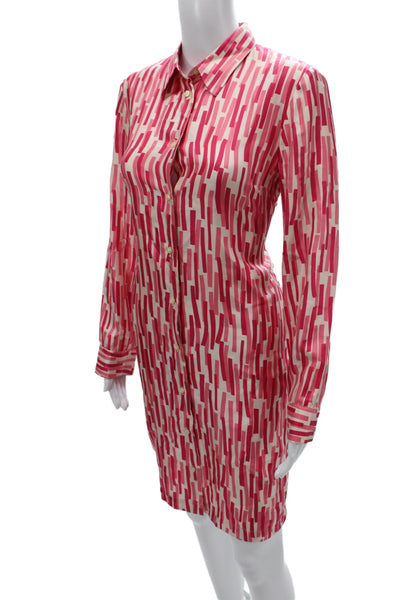 KORS Michael Kors Women Shirt Dress Pink Long Sleeve Knee Length Size 8