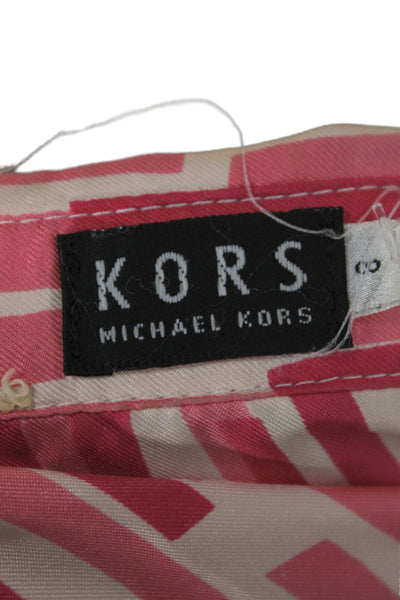 KORS Michael Kors Women Shirt Dress Pink Long Sleeve Knee Length Size 8