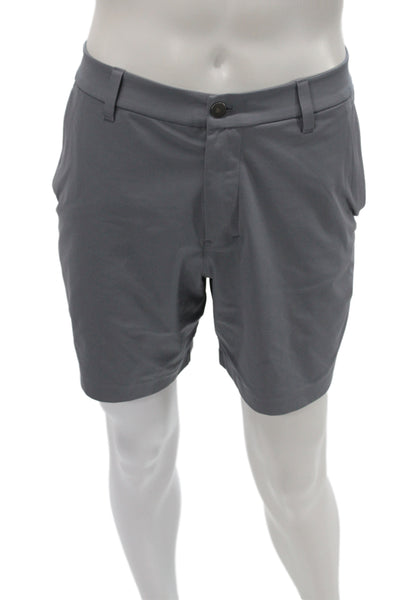 Lululemon Mens Athletic Gray Shorts 54% Recycled Polyester Zip Size 33