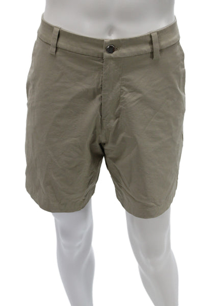 Lululemon Mens Chino Shorts Beige Button 58% Cotton Size 33