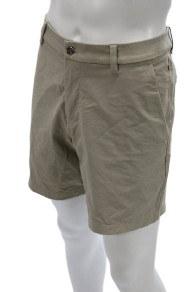 Lululemon Mens Chino Shorts Beige Button 58% Cotton Size 33