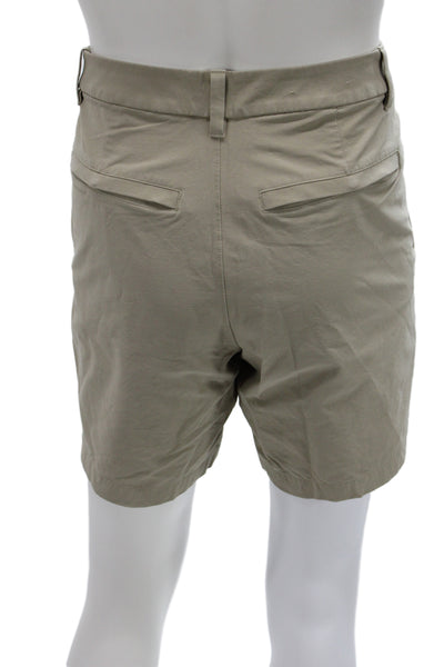 Lululemon Mens Chino Shorts Beige Button 58% Cotton Size 33