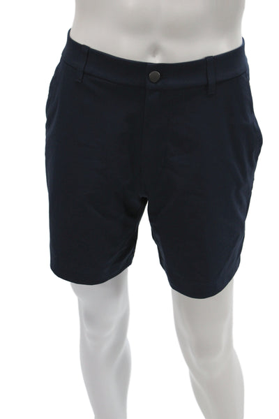 Lululemon Mens Blue Chino Shorts Recycled Polyester Button Size 33