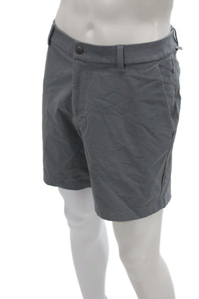 Lululemon Mens Athletic Shorts Gray Zip Synthetic Solid Summer Size 34W