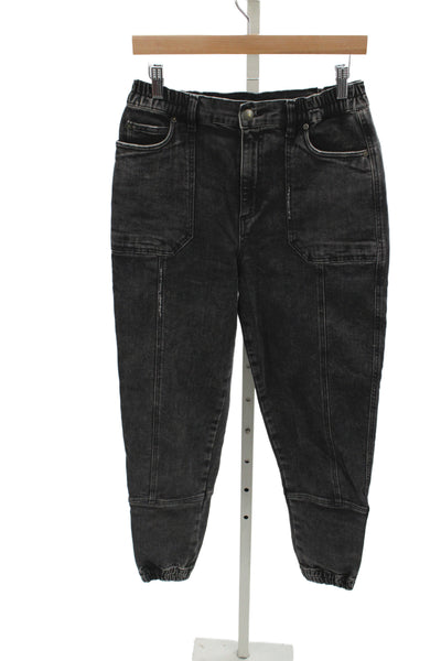 Retrofete Women Tapered Black Cotton Mid-Rise Jeans Size 26