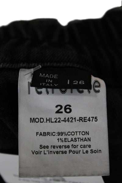 Retrofete Women Tapered Black Cotton Mid-Rise Jeans Size 26