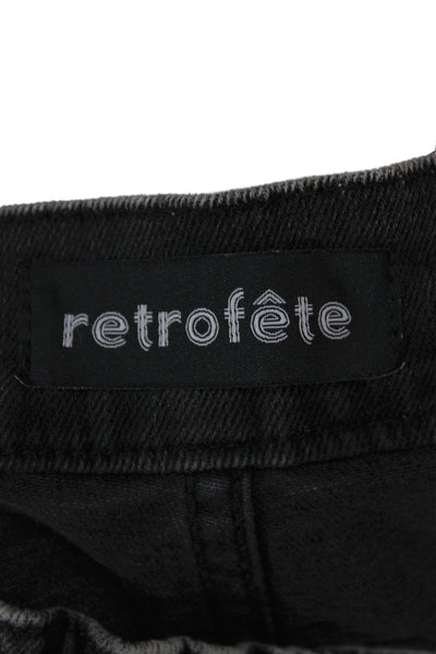 Retrofete Women Tapered Black Cotton Mid-Rise Jeans Size 26