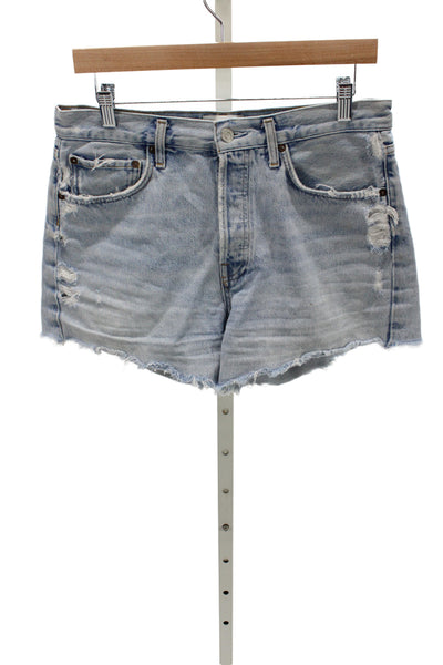 Agolde Womens Blue Cut-Off Shorts Size 28