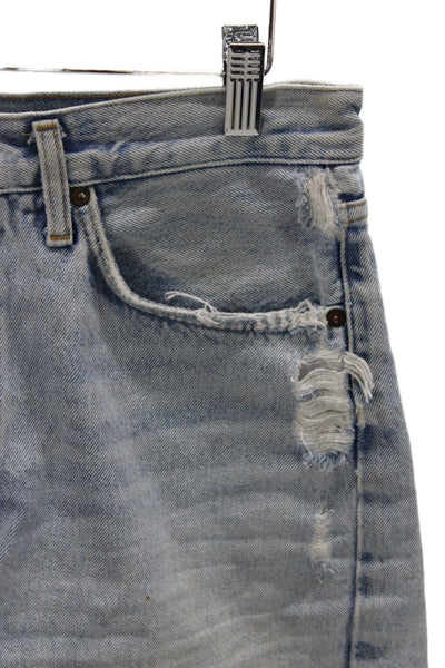 Agolde Womens Blue Cut-Off Shorts Size 28