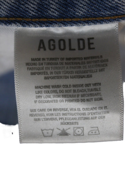 Agolde Womens Blue Cut-Off Shorts Size 28