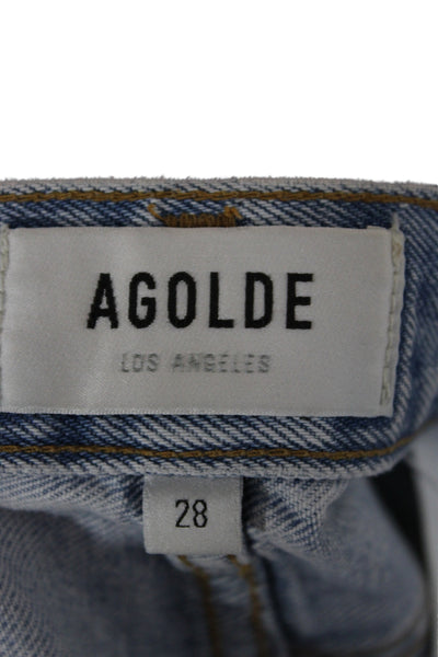 Agolde Womens Blue Cut-Off Shorts Size 28