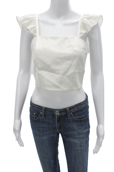Alice + Olivia Women White Square Neck Camisole Polyester Zip Size S