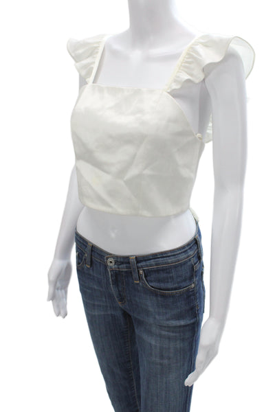 Alice + Olivia Women White Square Neck Camisole Polyester Zip Size S