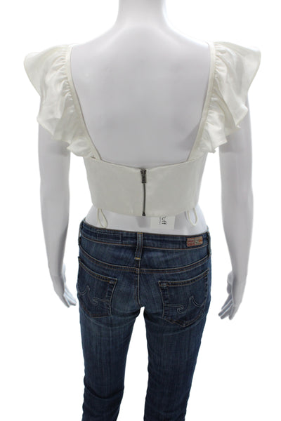 Alice + Olivia Women White Square Neck Camisole Polyester Zip Size S