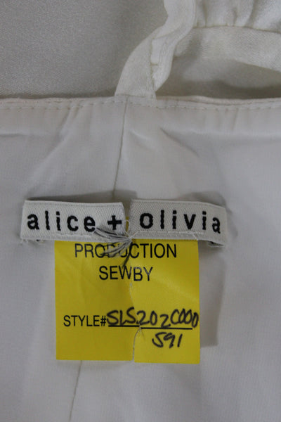 Alice + Olivia Women White Square Neck Camisole Polyester Zip Size S