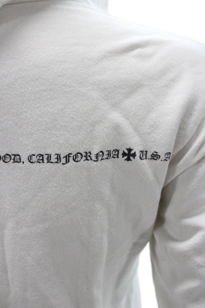 Chrome Hearts Womens White Full Zip Gothic Cotton High Neck Hoodie Size S