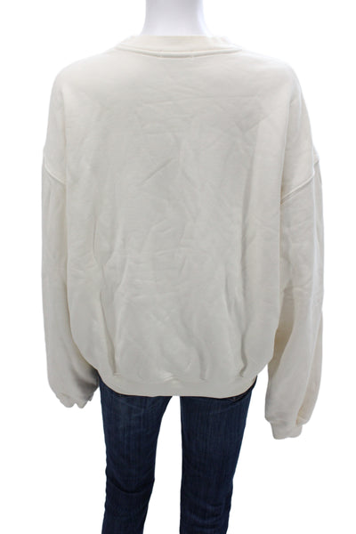 Madhappy Unisex Adults Ivory Pullover Crew Neck Long Sleeve Cotton Logo Size S