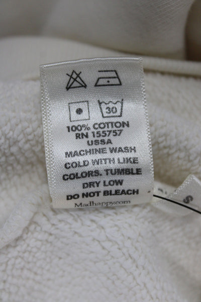 Madhappy Unisex Adults Ivory Pullover Crew Neck Long Sleeve Cotton Logo Size S