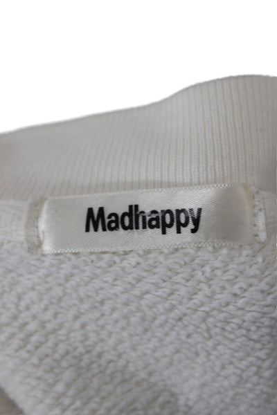 Madhappy Unisex Adults Ivory Pullover Crew Neck Long Sleeve Cotton Logo Size S