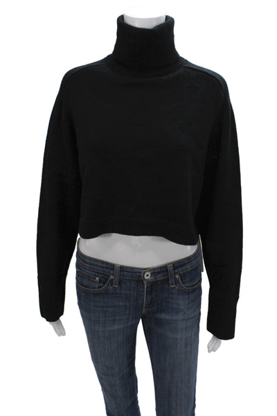 Zara Women Pullover Sweater Black Turtleneck Long Sleeve Size M