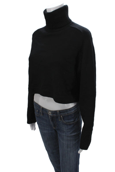 Zara Women Pullover Sweater Black Turtleneck Long Sleeve Size M