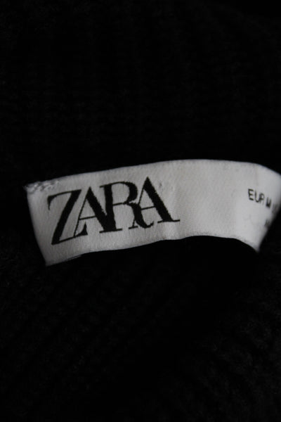 Zara Women Pullover Sweater Black Turtleneck Long Sleeve Size M